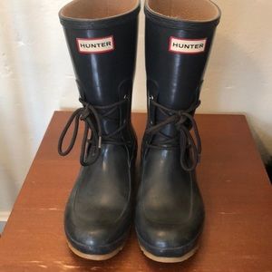 Hunter rain boots with laces